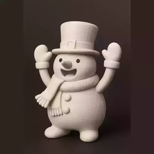 Snowman with Hat and Scarf