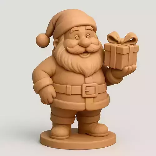 Santa Claus Holding a Gift