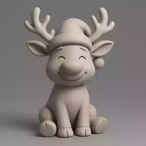 Reindeer Wearing Santa Hat