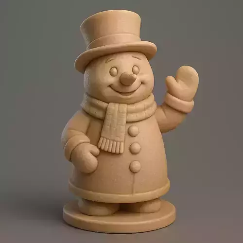 Snowman with Hat and Scarf
