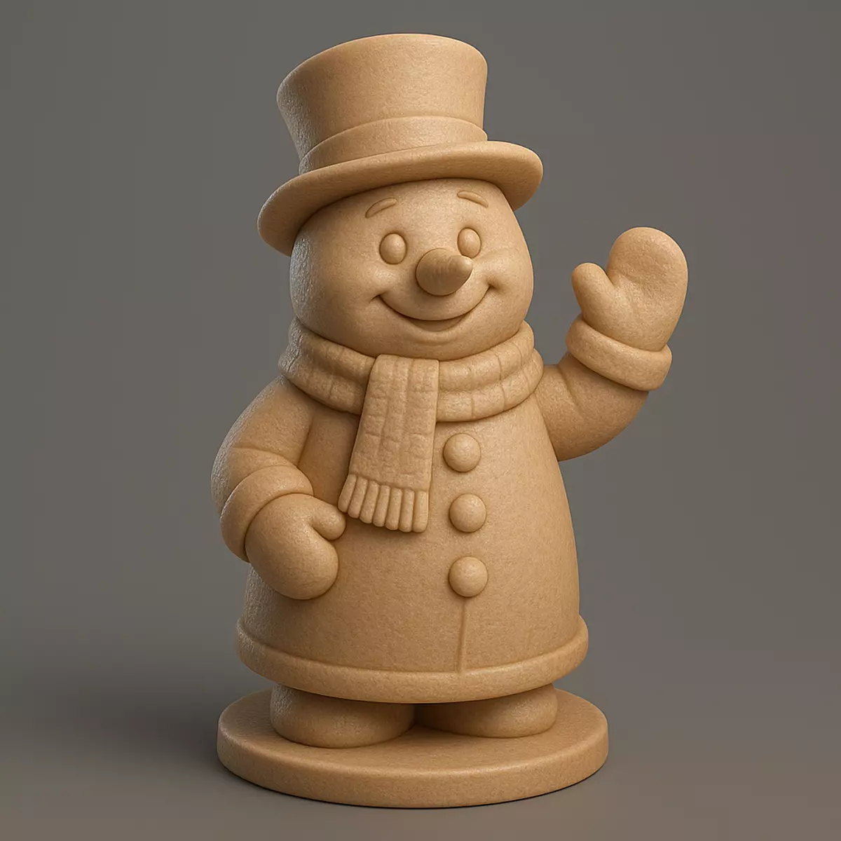 Snowman with Hat and Scarf 3D print model