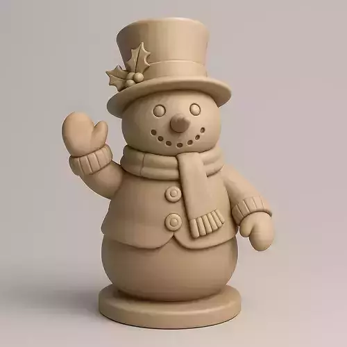 Snowman with Hat and Scarf