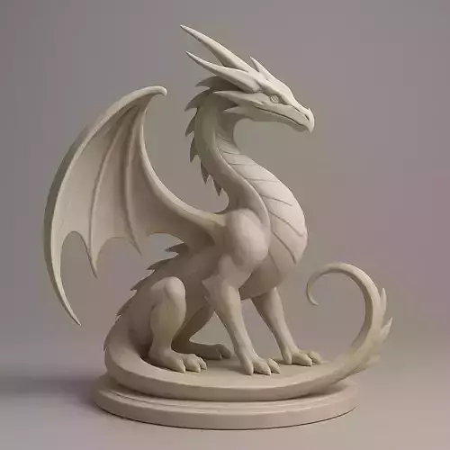 A Seated Dragon Statue