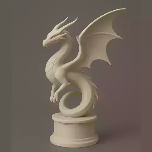 Dragon Statue on Base