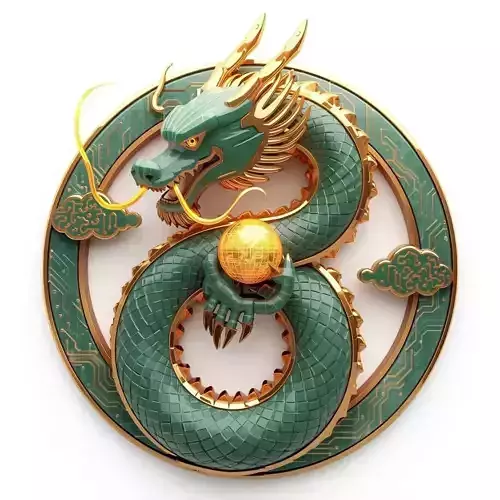 Cyber Dragon Emblem 3D Model China