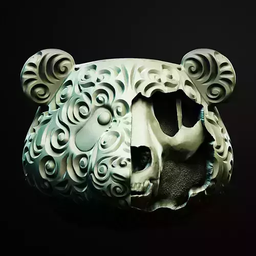 Panda Skull Planter 3D Printable STL File