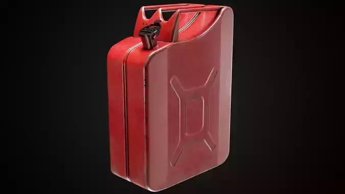 Red gasoline canister Low-poly 3D model
