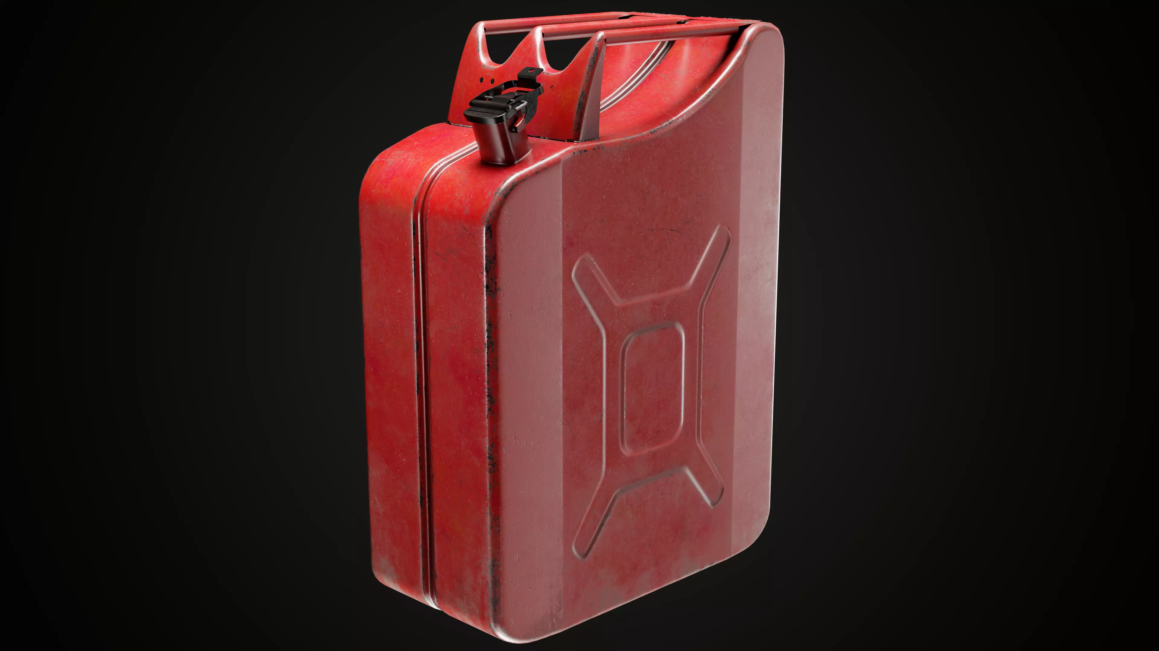 Red gasoline canister Low-poly 3D model