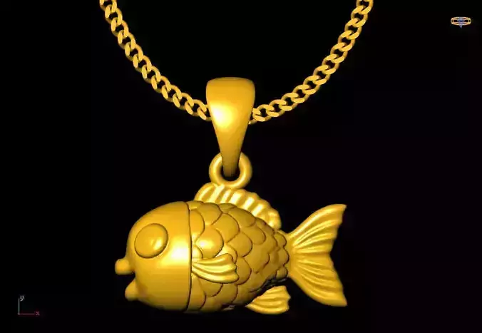 Fish pendant charms - one inch pendant