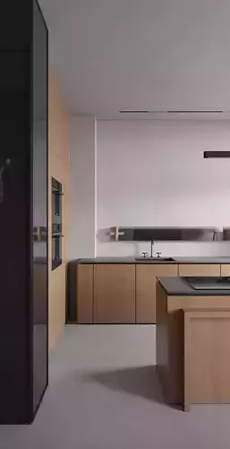 Log-style apartment 3D model 3
