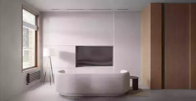 Log-style apartment 3D model 2