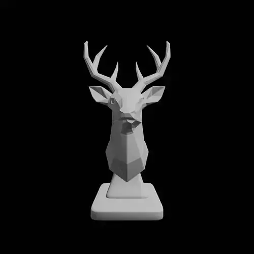 Geometric Deer Head Bust Low Poly Wall Mount