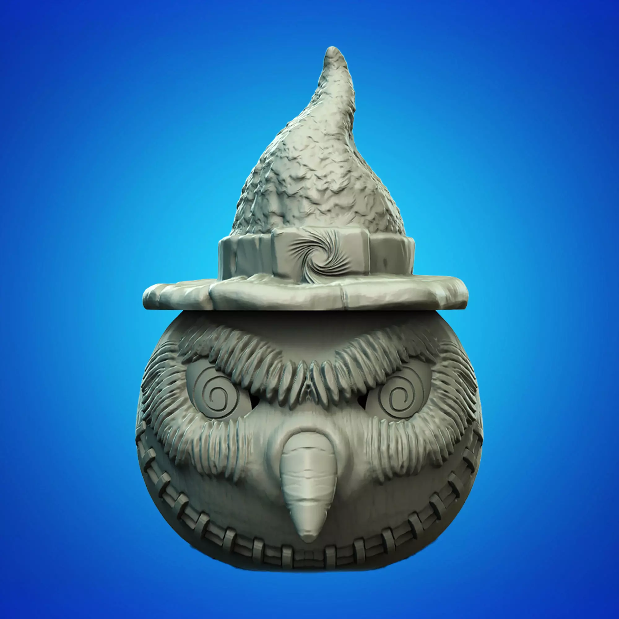 Hypnotized Wizard Snowman Head Jar 3D Printable STL File 3D print model