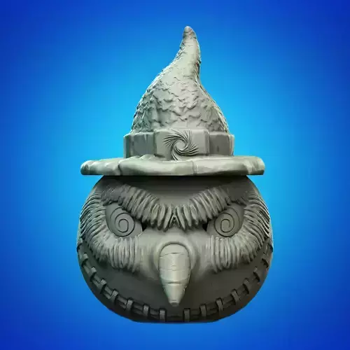 Hypnotized Wizard Snowman Head Jar 3D Printable STL File