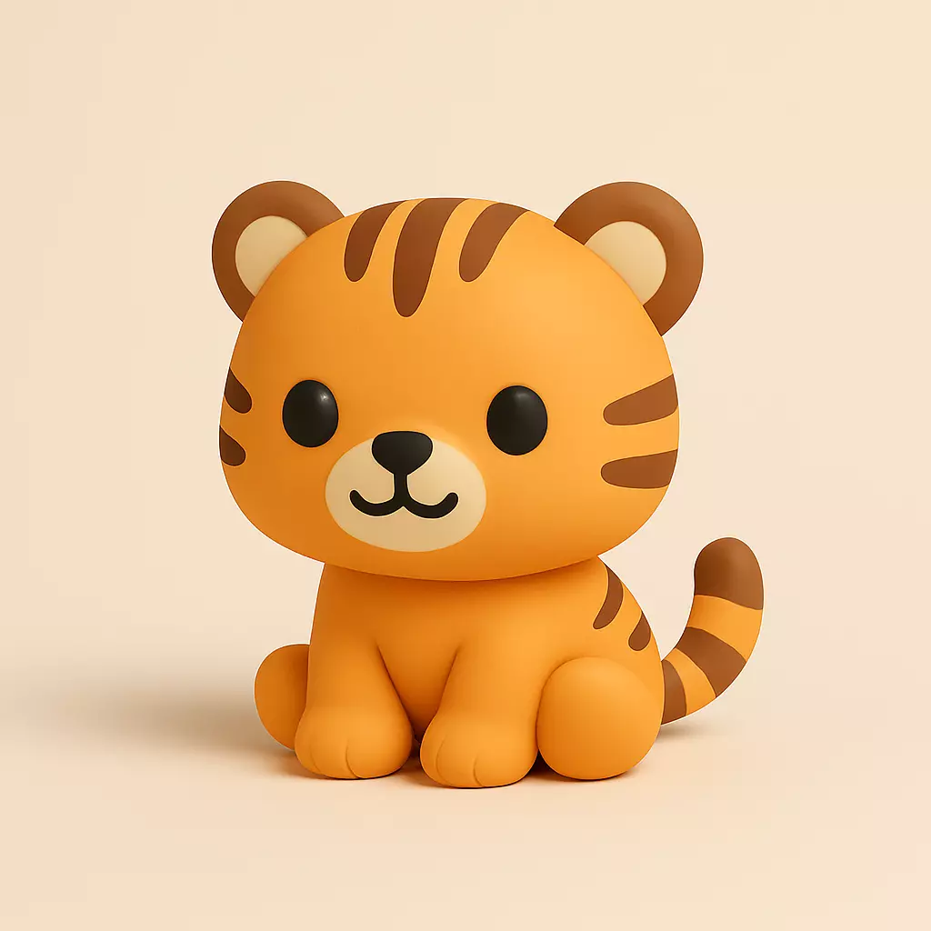 Chibi Tiger Cub Sitting 3D print model
