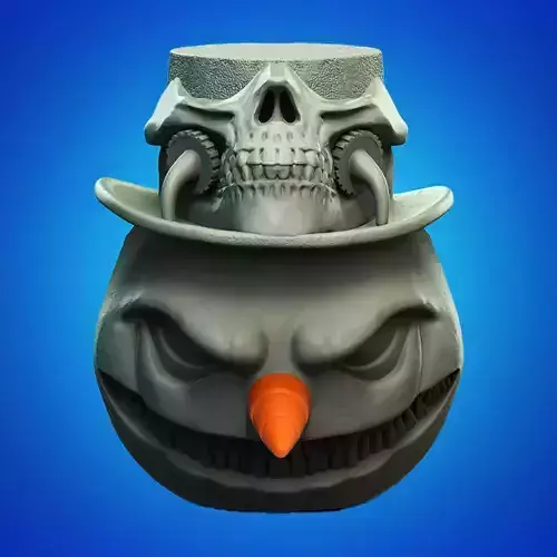 Gear Skull Snowman Head Jar 3D Printable STL File