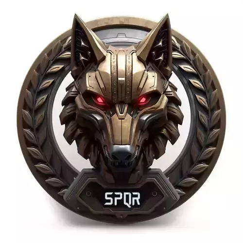 Cyberpunk Roman She-Wolf Emblem 3D Model Italy