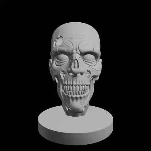 Zombie Head Bust Horror Sculpture