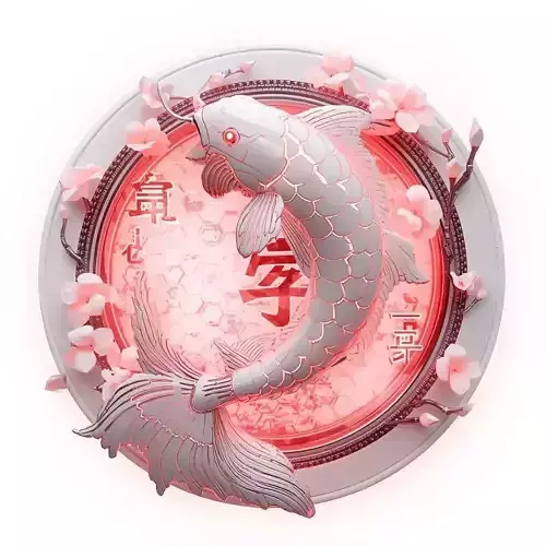 Robotic Koi Fish Emblem 3D Model Japan