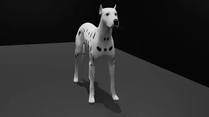 Dalmatian Dog Rigged Low-poly 3D model