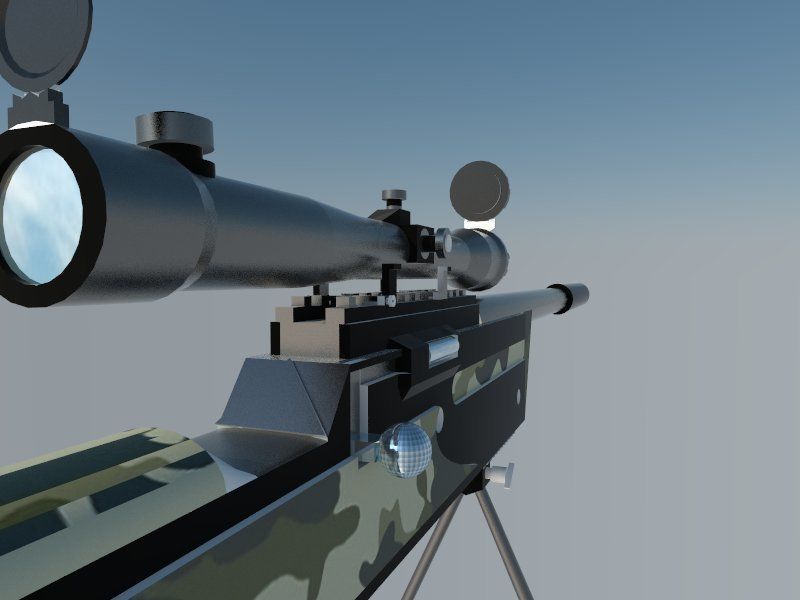 Weapon camouflage rifle Low-poly 3D model_2