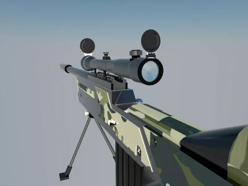Weapon camouflage rifle Low-poly 3D model_0
