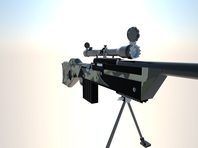 Weapon camouflage rifle Low-poly 3D model_10