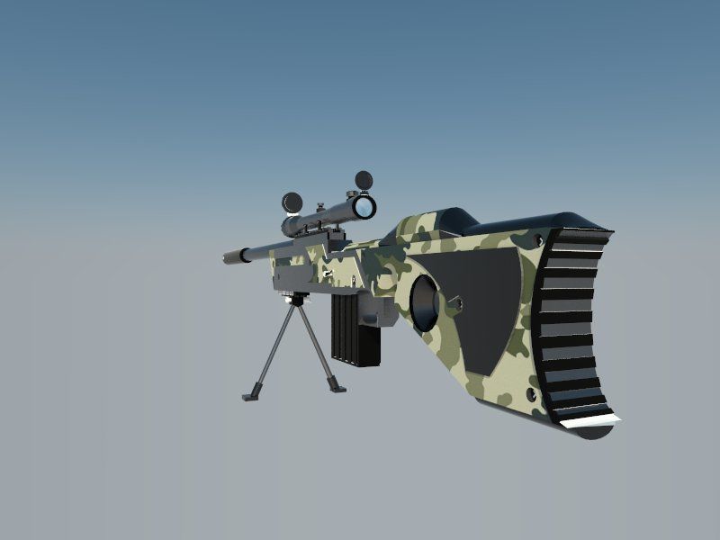 Weapon camouflage rifle Low-poly 3D model_3