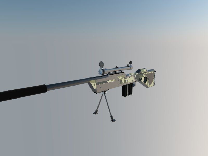 Weapon camouflage rifle Low-poly 3D model_11