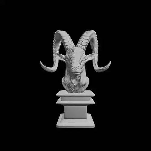 Ibex Goat Head Bust