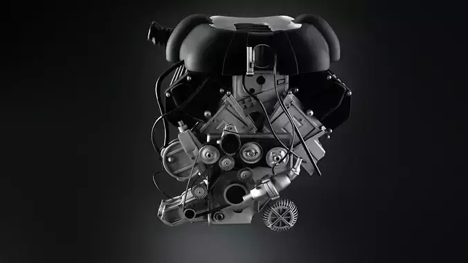 engine and gearbox 3D model