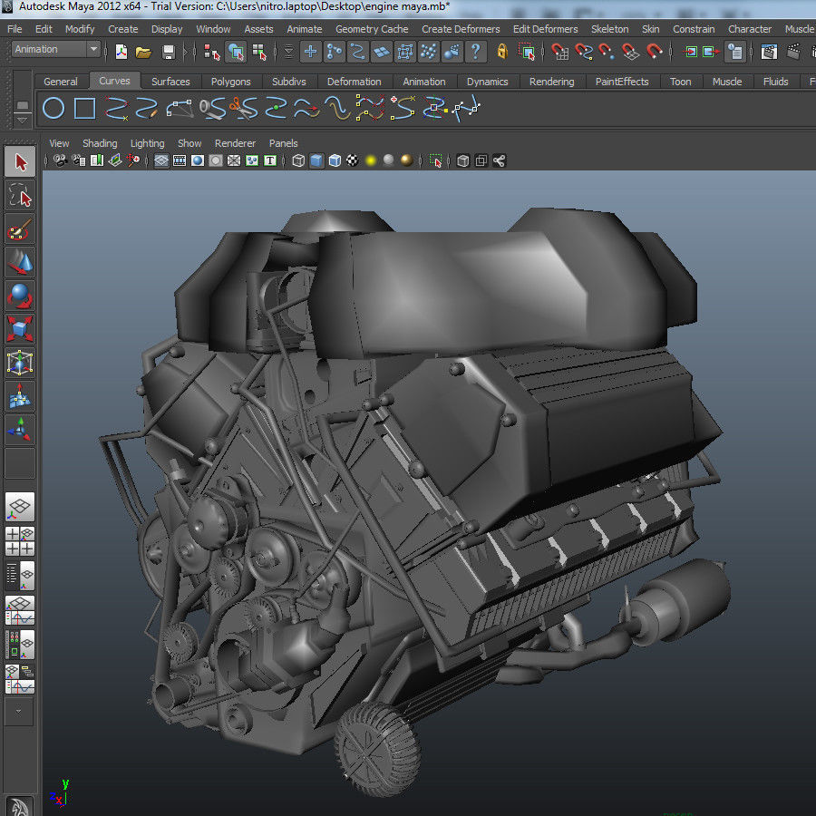engine and gearbox 3D model_4