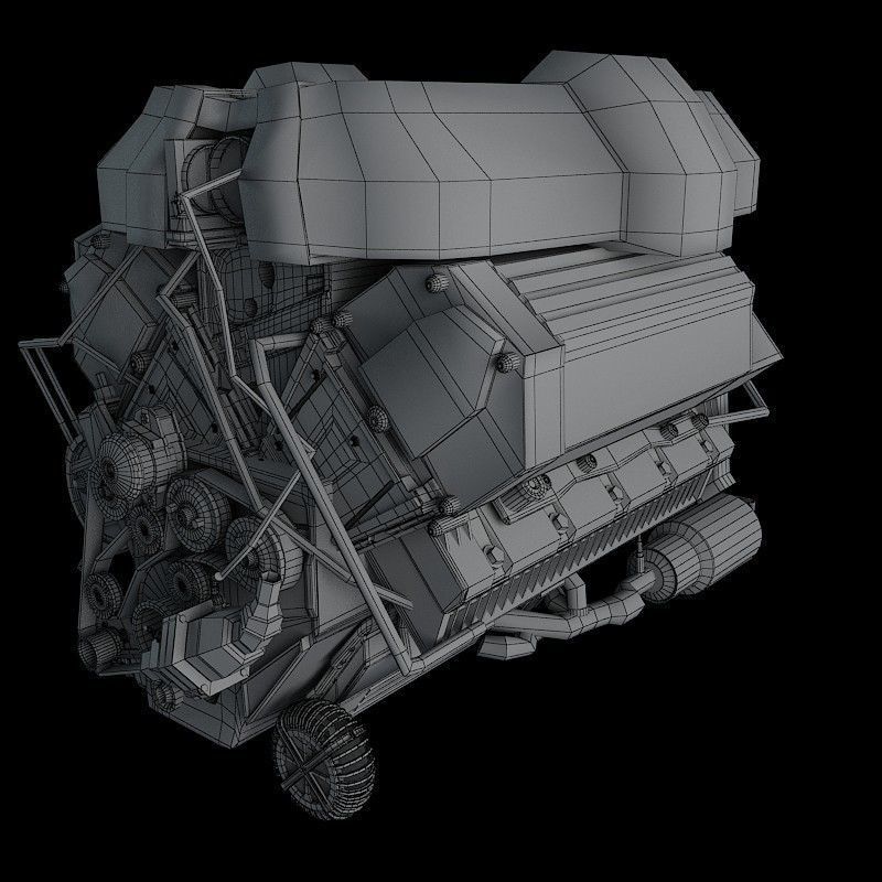 engine and gearbox 3D model_3