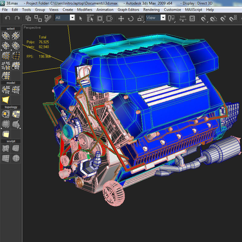 engine and gearbox 3D model_5
