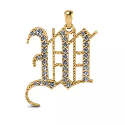 Diamond Olde English Pendant Letter W