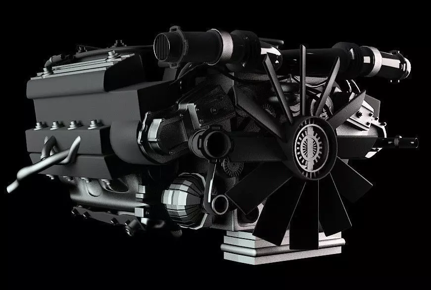 Car Engine 3D model_0