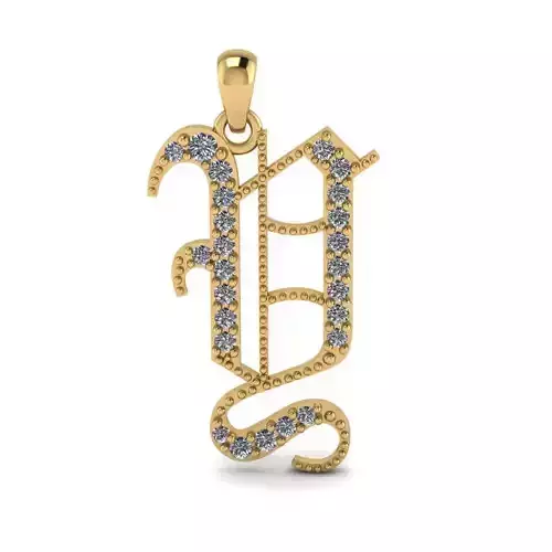 Diamond Olde English Pendant Letter Y