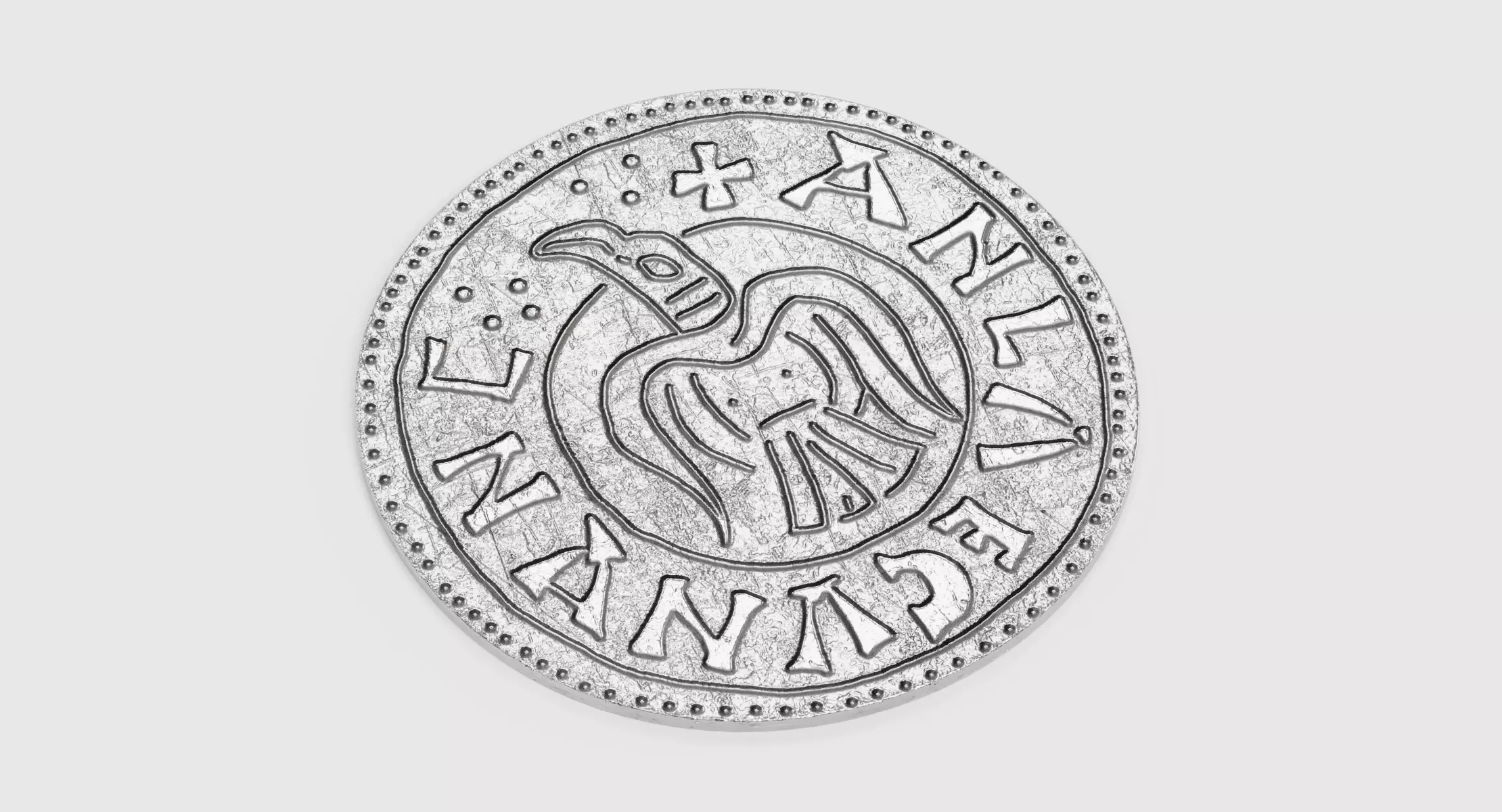 Viking Silver Penny - Norse Coin 3D model