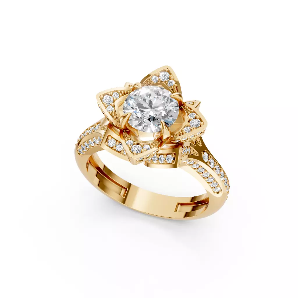Flower Pave Ring 3D print model
