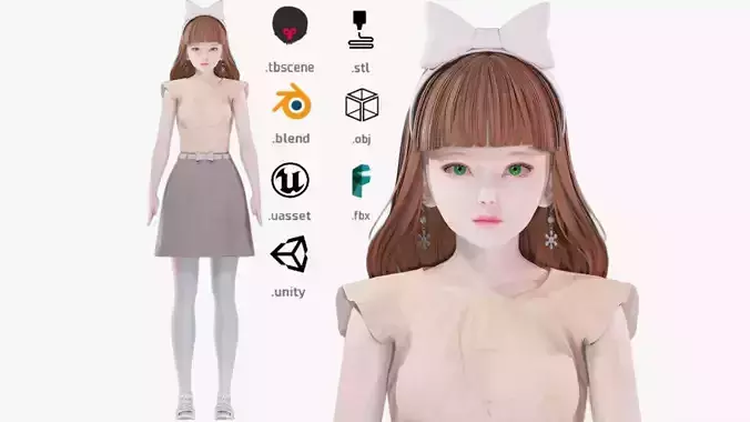 Casual clothes 0022 - Rig -Unreal - Unity - Blender - Animated