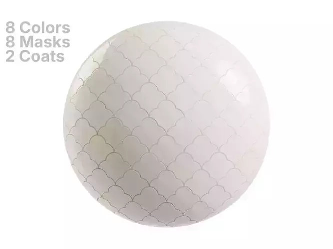 Scalloped Fan Tiles in Straight Set Layout