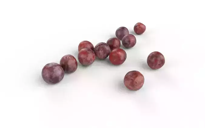 Plum Set 07 Low-poly 3D model 6