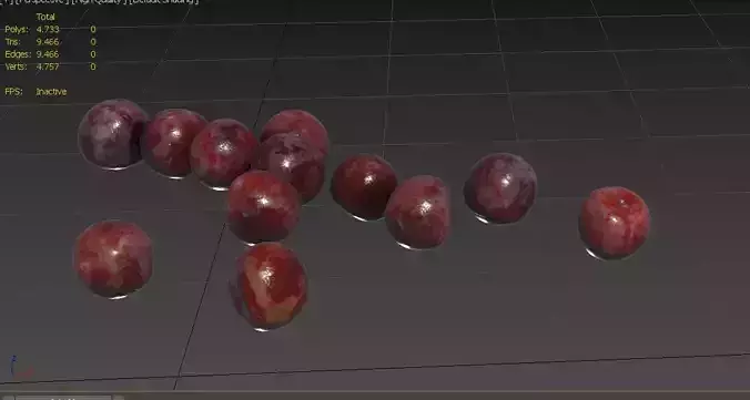 Plum Set 07 Low-poly 3D model 3