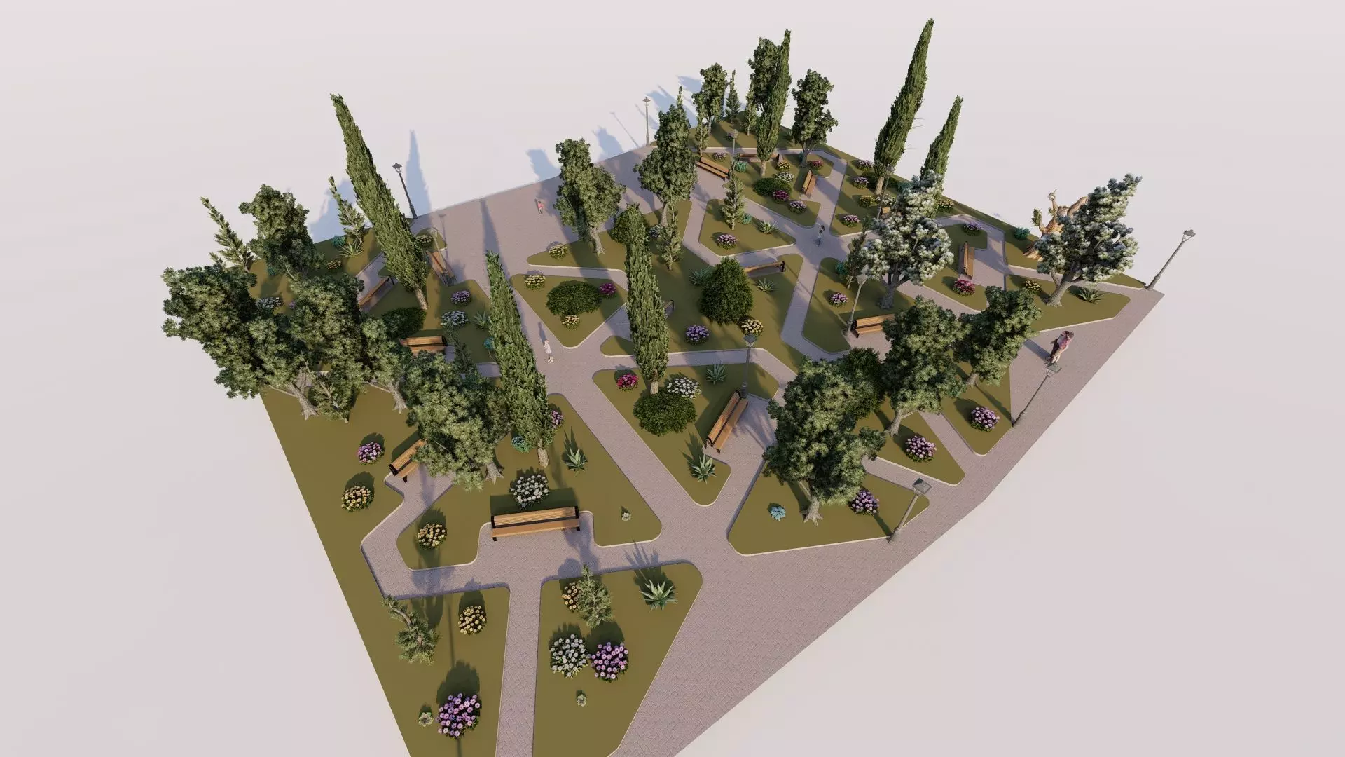 public park-Private Park Landscape 3D model