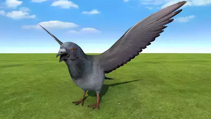 Pigeon rigged animated 