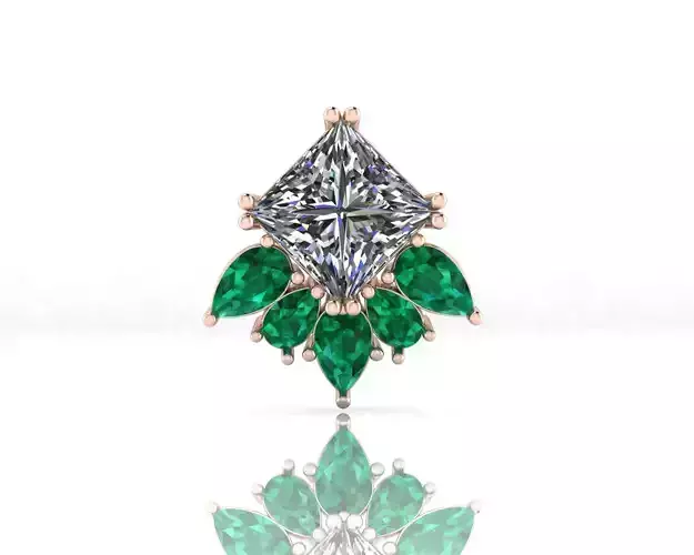 prince cut and pear emerald jewelry pendant