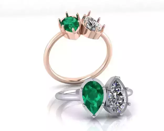 pear bypass jewelry ring