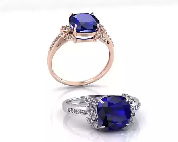 cushion engagement jewelry ring