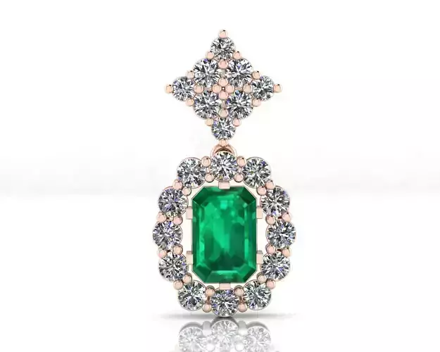 emerald cut round halo high jewelry ring 