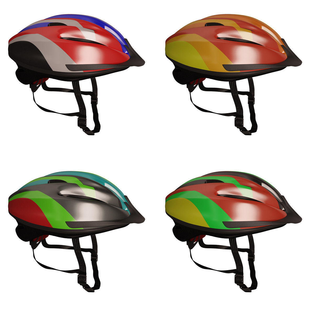 bicycle helmet with visor 3D model_10
